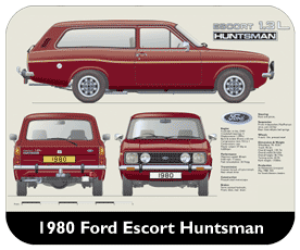 Ford Escort MkII Huntsman 1980 Place Mat, Small